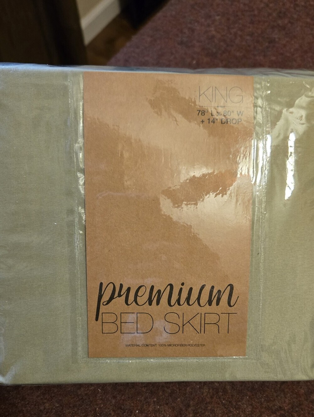 New! Sage Green King Bed Skirt By IenJoy